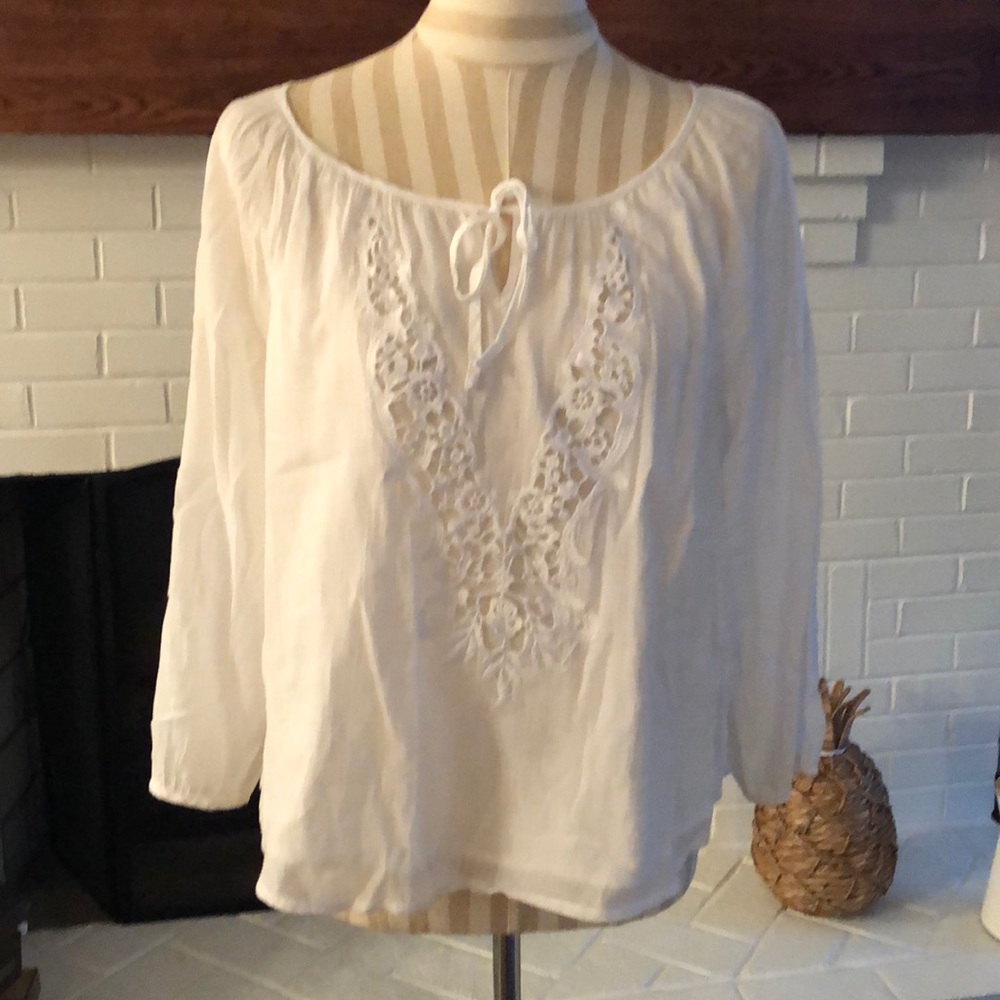 Bohemian white lace blouse
